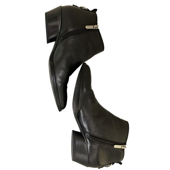 Sarto by Franco Sarto Black Leather Asti Ankle Boots Size 8.5 Pointed Toe - Picture 3 of 8